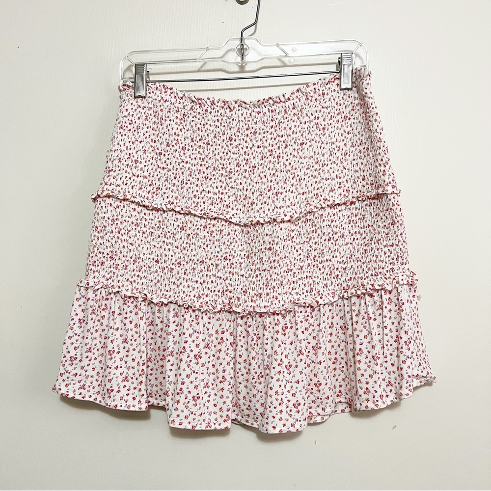 American Eagle Shirred Floral Skirt L